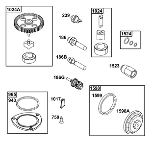 Lubrication Group Diagram and Parts List for 49E877-0022-G1 400000 - 699999 Briggs and Stratton Engine